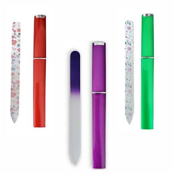 🌟 ROYAL BUNDLE | Premium Glass Nail Files Set | 6pc w/Cases - Picture 1 of 6